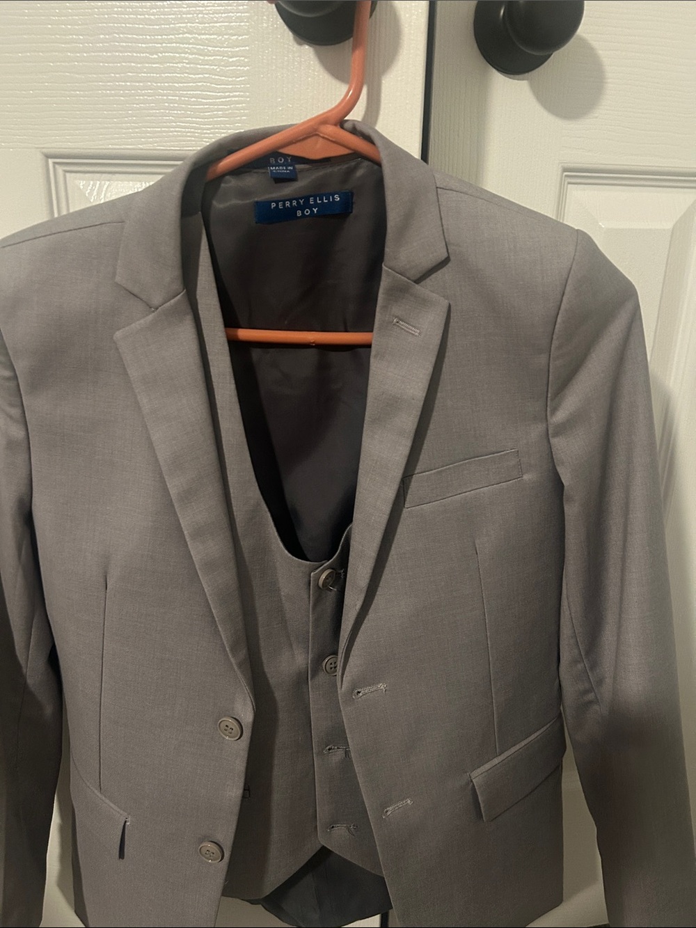 Perry Ellis Gray Boy’s Sport coat with Vest